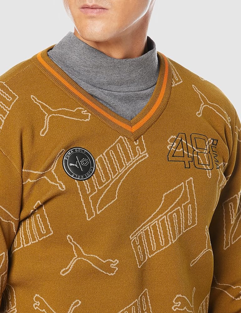 Amazon.co.jp: [プーマ] セーター ゴルフ ジャガード Vネック